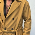 Bond Kaplamalı Kuşaklı Trenchcoat Camel