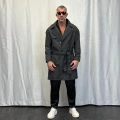 Bond Kaplamalı Kuşaklı Trenchcoat Siyah