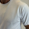 Çift Yaka Relax Fit T-shirt Beyaz