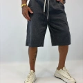 Gabardin Desenli Long Shorts Antrasit