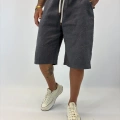 Gabardin Desenli Long Shorts Antrasit
