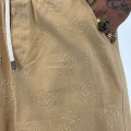 Gabardin Desenli Long Shorts Camel