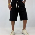 Gabardin Desenli Long Shorts Siyah