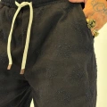 Gabardin Desenli Long Shorts Siyah