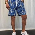 Kapitone Desenli Şort Mavi