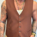 Kolsuz Gömlek Yelek Kahverengi