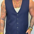 Kolsuz Gömlek Yelek Lacivert