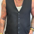Kolsuz Gömlek Yelek Siyah