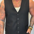 Kolsuz Gömlek Yelek Siyah