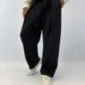 Kuşaklı Japon Style Pantolon Siyah