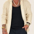 Long Knıt Cardigan Ekru