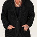 Long Knıt Cardigan Siyah