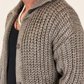 Long Knıt Cardigan Vizon