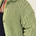 Long Knıt Cardigan Yeşil