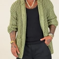 Long Knıt Cardigan Yeşil