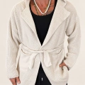 Long Knit Kapşonlu Hooded Cardigan Bej