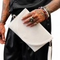 Milano Deri Clutch Krem