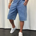 Süper Baggy Denim Şort Mavi