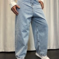 Süper Baggy Denim Pantolon Buz Mavi