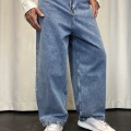 Süper Baggy Denim Pantolon Mavi