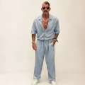 Yıkamalı Tencel Relax Takım Bebe Mavi
