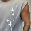 Yıldız Kolsuz T-Shirt Gri