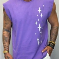 Yıldız Kolsuz T-Shirt Mor