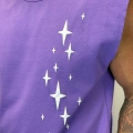 Yıldız Kolsuz T-Shirt Mor