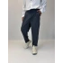 Double Paça Çizgili Pantolon Siyah