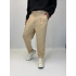 Double Paça Çizgili Pantolon Bej