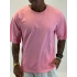 Açık Yaka Relax Fit T-shirt Pembe