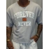 Crop Kısa Kol Baskılı Gri