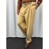 Double Kumaş Pileli Düğme Detaylı Pantolon Camel