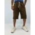 Gabardin Desenli Long Shorts Kahve
