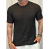 İnce Triko Bisiklet Yaka T-Shirt Siyah