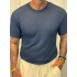 İnce Triko Bisiklet Yaka T-Shirt Lacivert