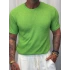 İnce Triko Bisiklet Yaka T-Shirt Yeşil