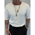 İnce Triko Oversize T-Shirt Beyaz