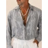 İpek Desen Jakarlı Oversize Gömlek Gri
