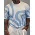 İpek Triko Dali T-Shirt Mavi