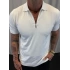 İpek Triko Fermuarlı T-Shirt Beyaz