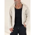 Long Knit Kapşonlu Hooded Cardigan Bej