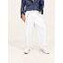 Rose Button Wide Leg Pileli Pantolon Beyaz