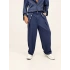 Rose Button Wide Leg Pileli Pantolon Lacivert