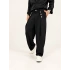 Rose Button Wide Leg Pileli Pantolon Siyah