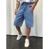 Süper Baggy Denim Şort Mavi