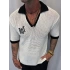 Triko Akrilik 99 V Yaka T-Shirt Beyaz - Siyah Yaka