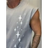 Yıldız Kolsuz T-Shirt Gri