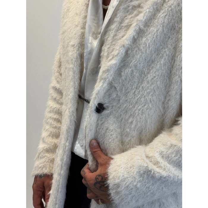 CAPO Zincir Düğme Detaylı Kaban Ekru