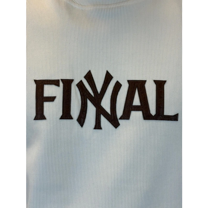 NY Final Çift Katlı Crop +T-shirt Beyaz